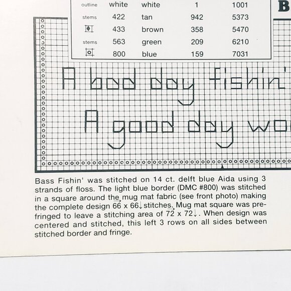 Mug Mats III Holiday Cross Stitch Leaflet 1991 Morning Glories Flowers Bridge - Picture 2 of 4